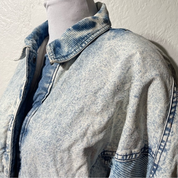 VINTAGE 80S BE IN THE CURRENT SEEN ACID WASH padded cotton DENIM JACKET Womens M - Picture 5 of 9